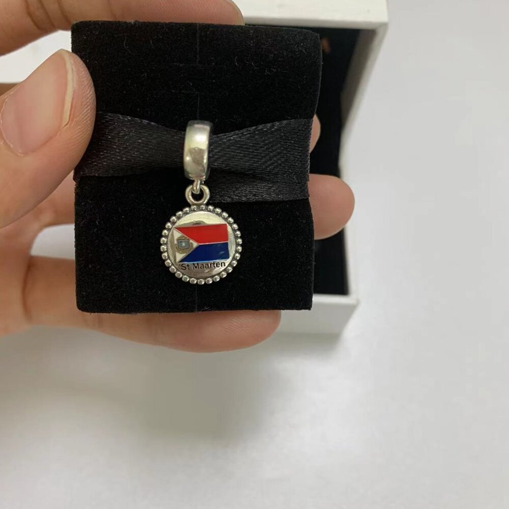 Pandora St Maarten Flag Exclusive Dangle Charm Pendant